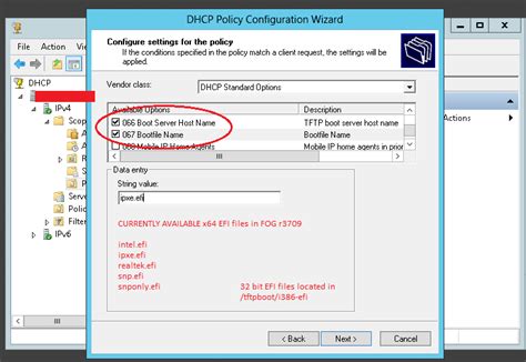 The following <b>DHCP</b> <b>Options</b> should be configured for enabling <b>PXE</b> on <b>SCCM</b> across networks: 066 (<b>Boot</b> Server Host Name) - Specify the FQDN or the IP Address of the <b>PXE</b> Server. . Dhcp options for pxe boot sccm